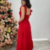 Vestido Longo Antonella com Bojo Pipoquinha Vermelho - Fernanda Ramos Store