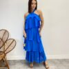 Vestido Longo Feminino Frente Única Azul - Fernanda Ramos Store