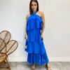 Vestido Longo Feminino Frente Única Azul - Fernanda Ramos Store