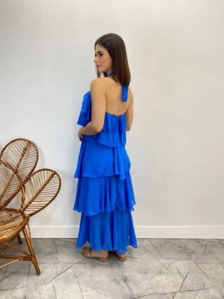 Vestido Longo Feminino Frente Única Azul - Fernanda Ramos Store