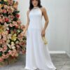 Vestido Longo Lolo Branco com Bojo e Amarração - Fernanda Ramos Store