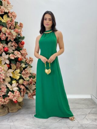 Vestido Longo Lolo Verde sem Bojo e Amarração - Fernanda Ramos Store