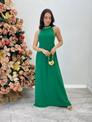 Vestido Longo Lolo Verde sem Bojo e Amarração - Fernanda Ramos Store