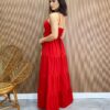 Vestido Longo Maya com Bojo e Amarração Vermelho - Fernanda Ramos Store