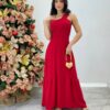 Vestido Longo Vermelho Ayla com Bojo Nula Manga - Fernanda Ramos Store