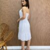 Vestido Midi Agatha com Bojo e Alça Regulável Tule Branco - Fernanda Ramos Store