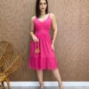 Vestido Midi Agatha com Bojo e Alça Regulável Tule Pink - Fernanda Ramos Store