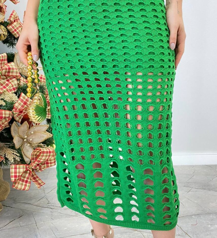 Vestido Midi sem Bojo Bia Tricot Modal Verde - Fernanda Ramos Store