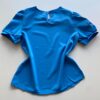 Blusa Feminina Manga Curta Aurora Azul com Detalhe Bordado - Fernanda Ramos Store