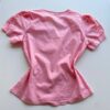 Blusa Feminina Manga Curta Maitê com Detalhe Bordado Rosa - Fernanda Ramos Store