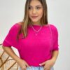 Blusa Feminina Manga Curta Modal Ariane Pink - Fernanda Ramos Store