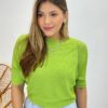 Blusa Feminina Manga Curta Modal Ariane Verde - Fernanda Ramos Store