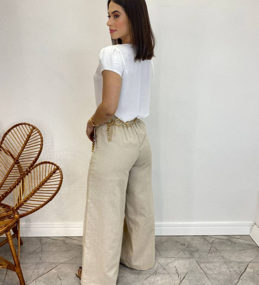 Blusa Manga Curta Feminina Érica Detalhe Trançado Branca - Fernanda Ramos Store