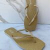 Chinelo Gliter Ouro Cristal com Correia Fina - Fernanda Ramos Store