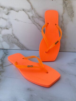 Chinelo Laranja Neon com Correia Fina - Fernanda Ramos Store