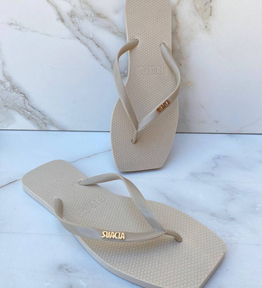 Chinelo Marfim com Correia Fina - Fernanda Ramos Store