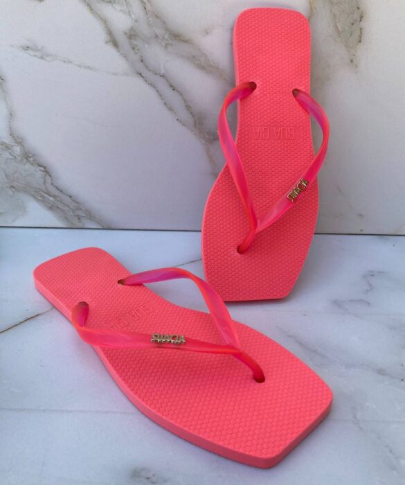 Chinelo Pink Neon com Correia Fina - Fernanda Ramos Store