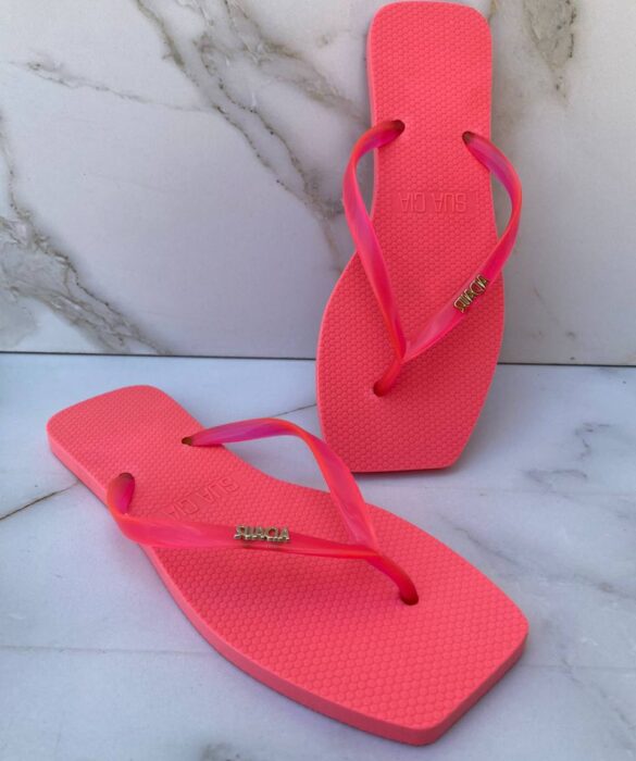 Chinelo Pink Neon com Correia Fina - Fernanda Ramos Store