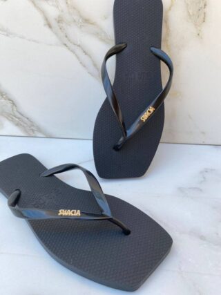 Chinelo Preto com Correia Fina - Fernanda Ramos Store