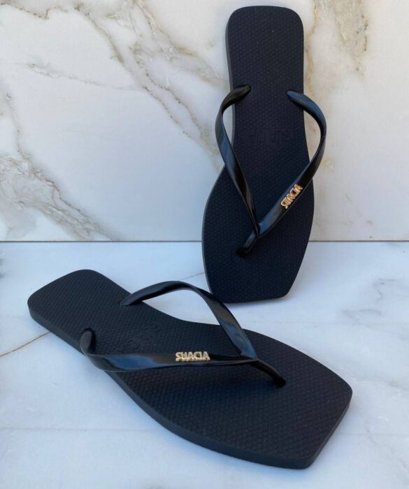 Chinelo Preto com Correia Fina - Fernanda Ramos Store