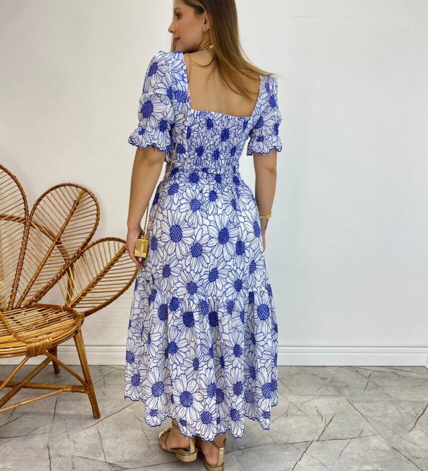 Conjunto Feminino Eloá Bordado Cropped sem Bojo e Saia Midi Branco - Fernanda Ramos Store