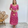 Conjunto Feminino Eloá Bordado Cropped sem Bojo e Saia Midi Pink - Fernanda Ramos Store