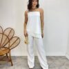 Conjunto Feminino Fernanda Bata Assimétrica e Calça Pantalona Branco - Fernanda Ramos Store