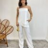 Conjunto Feminino Fernanda Bata Assimétrica e Calça Pantalona Branco - Fernanda Ramos Store