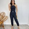 Conjunto Feminino Fernanda Calça com Cinto e Cropped sem Bojo Preto - Fernanda Ramos Store