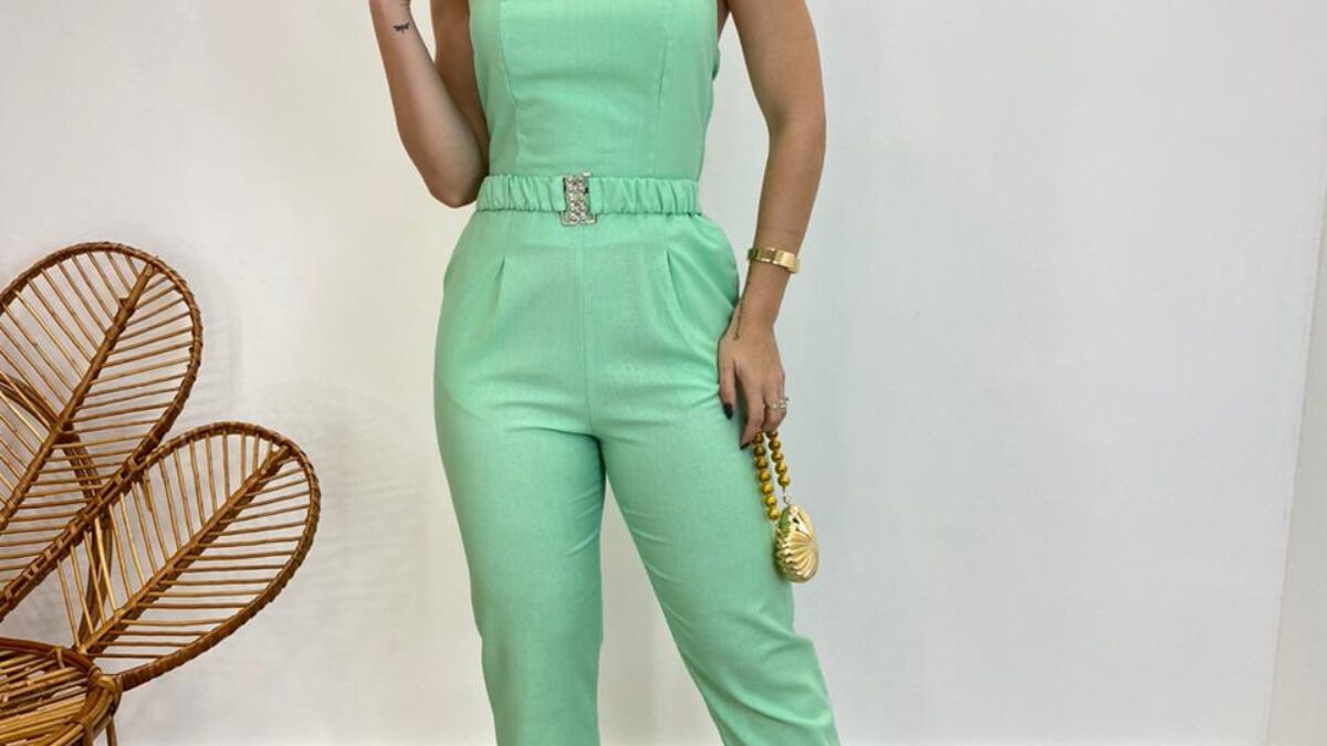Conjunto cropped e calça moda feminina social - R$ 79.99, cor Verde  #139158, compre agora