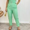 Conjunto Feminino Fernanda Calça com Cinto e Cropped sem Bojo Verde - Fernanda Ramos Store