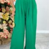 Conjunto Feminino Liz Cropped com Bojo e Calça Pantalona Verde - Fernanda Ramos Store