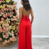 Conjunto Feminino Liz Cropped com Bojo e Calça Pantalona Vermelho - Fernanda Ramos Store