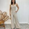 Conjunto Feminino Maitê Cropped e Calça Pantalona Bege - Fernanda Ramos Store