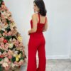 Conjunto Feminino Maitê Cropped e Calça Pantalona Vermelho - Fernanda Ramos Store