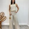 Cropped Feminino Ana Júlia sem Bojo com Alça Fina Bege - Fernanda Ramos Store