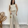 Cropped Feminino Ana Júlia sem Bojo com Alça Fina Bege - Fernanda Ramos Store