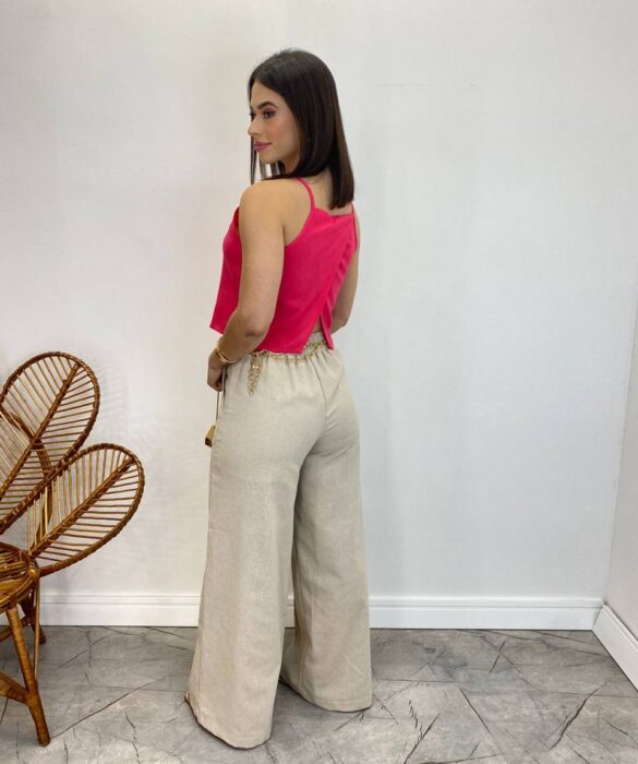 Cropped Feminino Ana Júlia sem Bojo com Alça Fina Pink - Fernanda Ramos Store