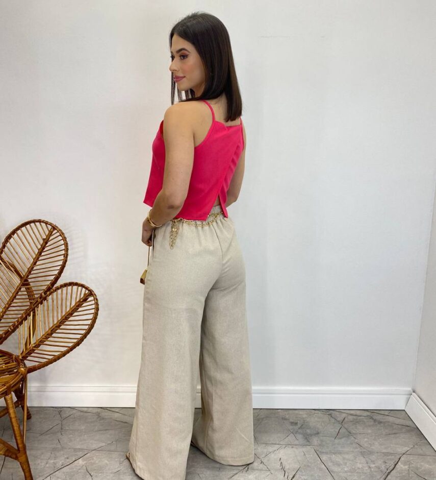 Cropped Feminino Ana Júlia sem Bojo com Alça Fina Pink - Fernanda Ramos Store