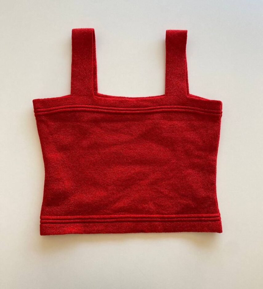 Cropped Feminino Antonella Lurex sem Bojo Vermelho - Fernanda Ramos Store