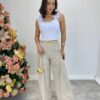 Cropped Feminino com Bojo e Lastex Branco Babado nas Alças - Fernanda Ramos Store