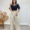 Cropped Feminino com Bojo e Amarração Preto Bordado - Fernanda Ramos Store