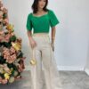 Cropped Feminino de Laise com Bojo e Amarração Atrás Verde - Fernanda Ramos Store