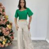 Cropped Feminino de Laise com Bojo e Amarração Atrás Verde - Fernanda Ramos Store