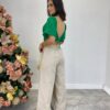 Cropped Feminino de Laise com Bojo e Amarração Atrás Verde - Fernanda Ramos Store