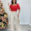 Cropped Feminino de Laise com Bojo e Amarração Atrás Vermelho - Fernanda Ramos Store