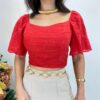 Cropped Feminino de Laise com Bojo e Amarração Atrás Vermelho - Fernanda Ramos Store