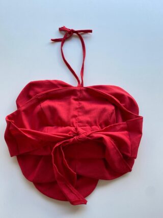 Cropped Feminino Flor sem Bojo com Amarração Vermelho - Fernanda Ramos Store