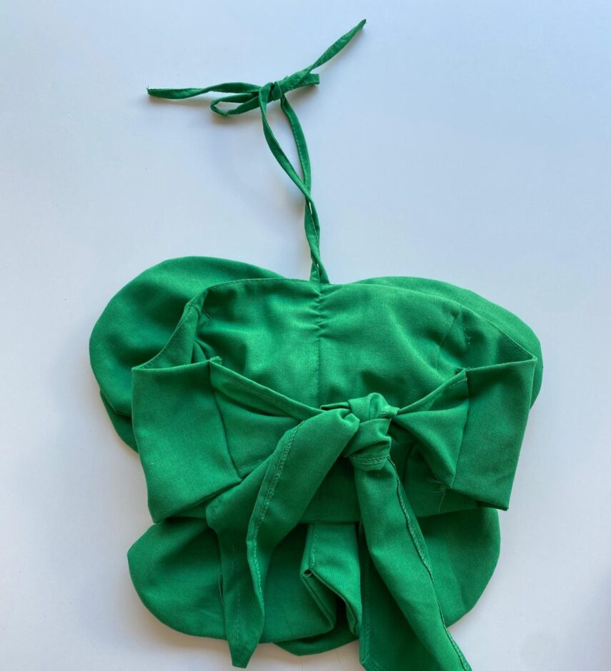 Cropped Feminino Flor sem Bojo com Amarração Verde - Fernanda Ramos Store