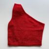 Cropped Feminino Lurex sem Bojo com Detalhe em Flor Vermelho - Fernanda Ramos Store